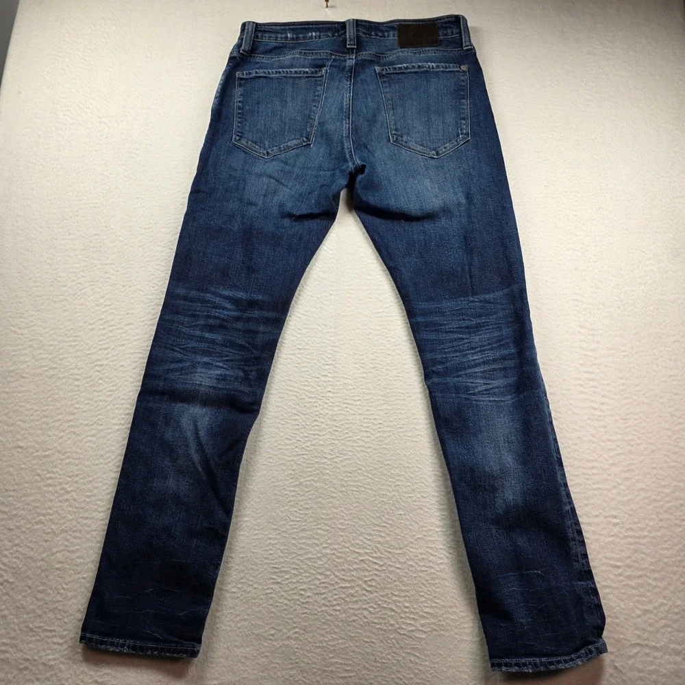 Mavi Jeans Denim Men 32x32 Blue Slim Straight Medium Wash Whiskered Stretch